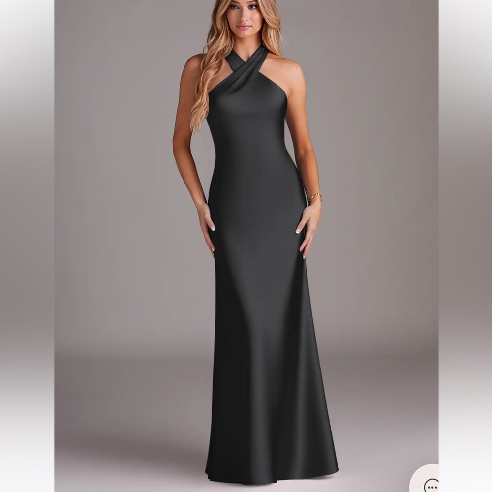 AZAZIE DORETTA Stretch
Black Mermaid Pleated Stretch Satin Dress